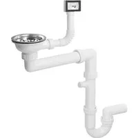 Bruckner Siphon Spülbecken-Siphon raumsparend, mit Überlauf und Anschluss 6/4", DN40, Bruckner-155-127-0