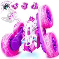 Wootoy RC-Auto RC Stunt Car 4WD Ferngesteuertes Auto Spielzeug-Auto mit 360°-Rotation (mit blinkenden LED-Lichtern 2,4-GHz-Fernsteuerung, 1-tlg., Spielzeit von bis zu 80 Minuten), Geeignet für Boden Teppich Rasen und Sand im Innen- und Außenbereich