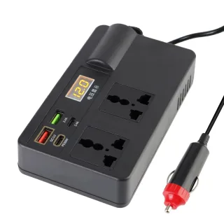 DC 12V/24V to AC 220V Converter Car Inverter 200W Voltage Detection QC 3.0 Power Adapter USB/PD/Type-C Chargers ON/OFF S
