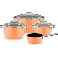 WMF Topf-Set Fusiontec Mineral Pro, Topf-Set, 4-teilig, Papaya Orange, Fusiontec (Induktionsgeeignet, 4-tlg., für alle Herdarten geeignet), Made in Germany