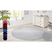 HANSE Home Teppich Shashi, rund, Höhe: 8,5 mm, Kurzflor, Unifarben, Teppich, Weich, Esszimmer, Kinderzimmer, Flur