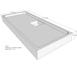 Neuesbad Wannenträger für Bette extraflach 180x80x6,5 SD22805