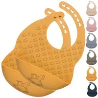 SEI Design Lätzchen 2 Stück Auffanglätzchen Baby Silikonlätzchen, (Spar-Set, 2-St., Silikonlätzchen), BPA/PVC/BPP-frei