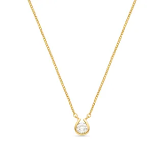 Luxenter Brillant-Zirkonia-Halskette aus 18K Gelbgold - Ceol