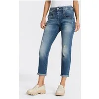 Herrlicher Boyfriend-Jeans Shyra Cropped Denim Stretch mit Abnähern, Umschlagsaum