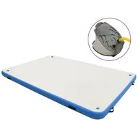 vidaXL Schwimmsitz Aufblasbare Schwimmmatte Blau und Weiß 200x150x15 cm