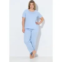 Ulla Popken Pyjama Pyjama Punkte Rundhalsausschnitt Halbarm