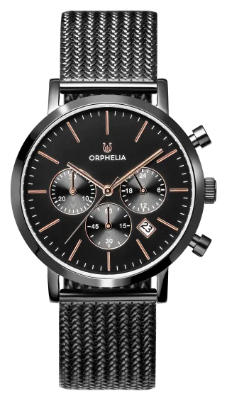 Orphelia Herren-Armbanduhr im Retro-Stil, schwarz, OR82802
