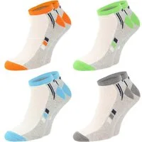 Chili Lifestyle Sneakersocken Summer Color Ankle Damen Herren orange grün blau grau Baumwollsocken (Multipack, 4-Paar, 4 Farbdesigns) Weichbund ohne Gummidruck