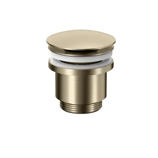 Herzbach LIVING Ablaufventil mit/ohne Staufunktion rund Brass Steel, 11.462500.1.41 11.462500.1.41