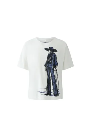 Oui - T-Shirt cloud dancer - Gr. - 38