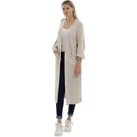 malito more than fashion Longstrickjacke malito Damen Strickmantel, schicker Cardigan, moderne Wollmantel, offene lange Strickjacke in Grobstrick-Optik
