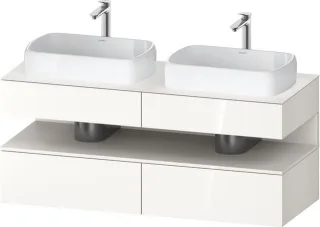 Duravit Qatego Konsolenwaschtischunterbau wandhängend Weiß Hochglanz 1400x550x600 mm - QA47670842200 QA4767084220010