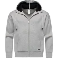 Ragwear Kapuzensweatjacke Raggan Zip Zipper aus Rippstrick mit großer Kapuze