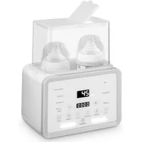 SinLaw Babyflaschenwärmer Baby-Doppelflaschenwärmer und Sterilisator mit LCD-Display, Cremewei, Schneller Babykostwärmer, kann 2 Flaschen gleichzeitig erwärmen