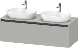 Duravit Ketho.2 Konsolenwaschtischunterbau wandhängend Betongrau Matt 1400x550x459 mm - K24888B07070 K24888B07070000