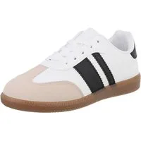 Ital-Design Damen Low-Top Freizeit Sneaker (88519302) Flach Sneakers Low in Weiß