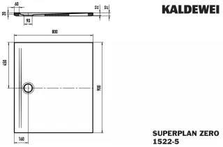Kaldewei Duschwanne SUPERPLAN ZERO Mod.1522-5, 800 x 900, sm100,SEC,Wt extrafl. 352247982676