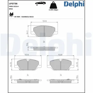Delphi Bremsbel?ge vorne Opel Insignia B LP3736
