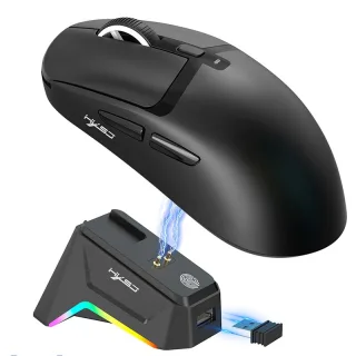 HXSJ T10 Three-mode Wireless Gaming Mouse with RGB Charging Dock S205 Sensor 12000DPI 1KHz Report Rate 58g Lightweight 6
