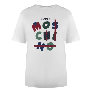 Moschino Jumble Logo Weißes T-shirt
