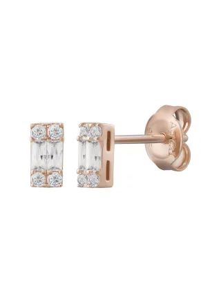 cai Ohrstecker 925 Sterling Silber rosé vergoldet Zirkonia