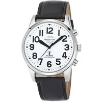 MASTER TIME Funkuhr Sprechende Funkuhr MTGA-10690-60L, Armbanduhr, Quarzuhr, Herrenuhr, Lederarmband