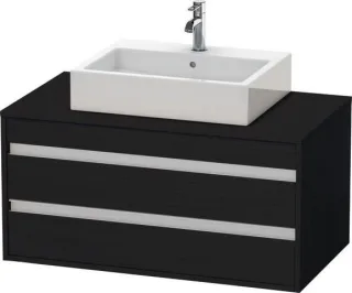 Duravit Ketho Konsolenwaschtischunterbau wandhängend Eiche Schwarz Matt 1000x550x496 mm - KT66550161 KT665501616