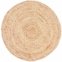 Marrakesch Orient & Mediterran Interior Teppich Runder Jute-Teppich Abril handgefertigt Outdoor in Natur 60 cm modern, Höhe: 1 mm, Handarbeit