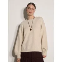 Apricot Rundhalspullover Weicher Pullover mit Schleife am Rücken in Oversize