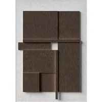 TPFLiving Kunstdruck OHNE RAHMEN, Nordic Art - Gemetrische und abstrakte Formen mit 3D Wirkung - (Leinwandbild XXL), Farben: Farben: Schwarz, grau, braun, beige - Größe: 80x120cm