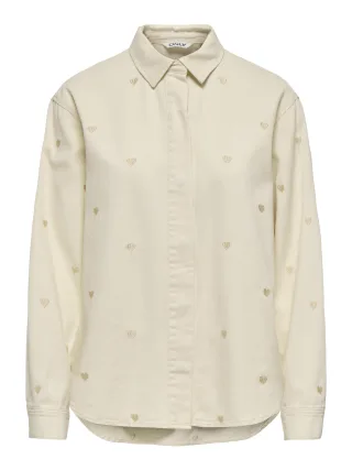 ONLY - ONLVERA LS HEART DNM SHIRT GUA Ecru - Gr. - M