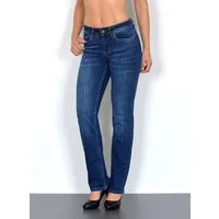 ESRA Straight-Jeans High Waist Straight Fit Jeans Damen Gerader Schnitt bis Übergröße G1 Straight Leg Damen Jeans High Waist Regular Jeanshose Stretch Hose