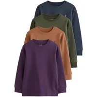 Next Langarmshirt 4 x Langarmshirts mit Hirschstickerei (4-tlg)
