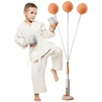 AIMAX Standboxsack Punchingball mit Boxhandschuhe 120-135cm Höhenverstellbar Boxbirne (Boxsack Standboxball Standboxsack für Jugendliche und Erwachsene, 1-tlg), ideal für MMA-Training, Workout-Ausrüstung, Stressabbau & Fitness