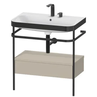 Duravit Happy D.2 Plus c-bonded Set mit Metallkonsole und Schubkasten Taupe Seidenmatt 775x490x850 m HP4742E6060