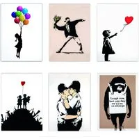 AvantgART Postkarte Banksy Premium Postkarten 6er/18er Set mit berühmten StreetArt Motiven