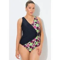 Ulla Popken Badeanzug Badeanzug Wickeleffekt Zierschnalle Softcups