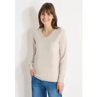 CECIL Strickpullover mit abgerundetem V-Ausschnitt