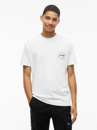 Tommy Jeans (PVH Group) - TJM REG SIGN FLAG SS TEE EXT Ecru - Gr. - S