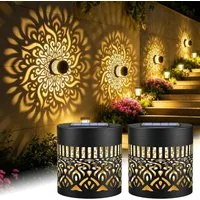 VIVIHEYDAY LED Außen-Wandleuchte Decorative Solar Mandala Lights,Solar Wandleuchte,Solarlampen, für Außen,Mandala Solar Lantern,LED Gartenleuchte, Wasserdichte für Gartendeko und Terrasse
