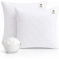 NEXGEN Luxus Microfaserkissen Kopfkissen Schlafkissen Premium Hotelqualität, Made in Germany, Füllung: Premium Füllwatte, Bezug: 80x80 cm, Bauchschläfer, Rückenschläfer, Seitenschläfer, Premium Qualität, Hergestellt in DE