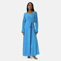 Elara Maxikleid — Damen Abaya One Size mit Bindeschleife und lockerem Maxischnitt