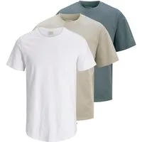 Jack & Jones Kurzarmshirt JJHUGO LOOSE TEE SS CREW NECK 3PK MP Baumwolle, loose fit