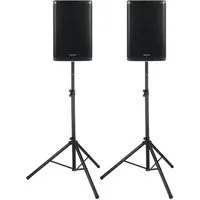 Pronomic C-215 MA - Aktive 2-Wege Bi-Amp Box Stereo Set Lautsprecher 2.0 (Bluetooth, 500 W, mit 2 Kanälen - 15 zoll Woofer - DSP-Presets inkl. Stative)