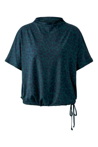 Miss Lagotte - Shirt mit Animal-Print blau/grün - Gr. - 34