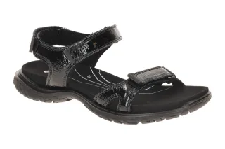 Ecco 85333304001 Damen Sandale Schwarz Gl?nzend Receptor Profil Gummisohle