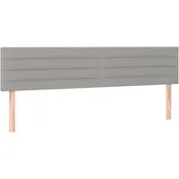 vidaXL Bett Kopfteile Hellgrau 200x5x78/88 cm Stoff (1-tlg)