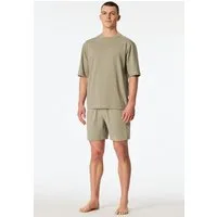 Schiesser Shorty Modern Nightwear (2 tlg) mit Rundhalsausschnitt und kurzem Arm, leichter Oversize-Fit