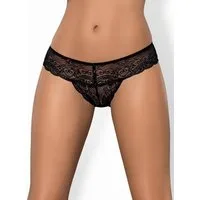 Obsessive Stringtanga Miamor String-Tanga mit Spitze transparent - schwarz (1-St) transparent